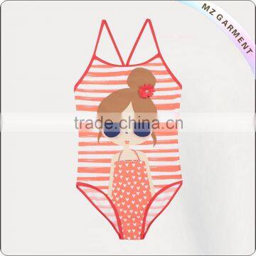 Ruffle stripe girls tankinis