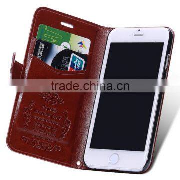 High quality Leather Wallet case stand with card slot for iPhone 6 4.7"