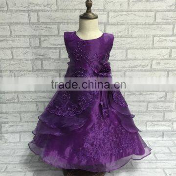 A-Line Lace Appliques Floor Length Sleeveless Customized Flower Girl Dress For Wedding Wear FGZ05 Frozen Party For Girls