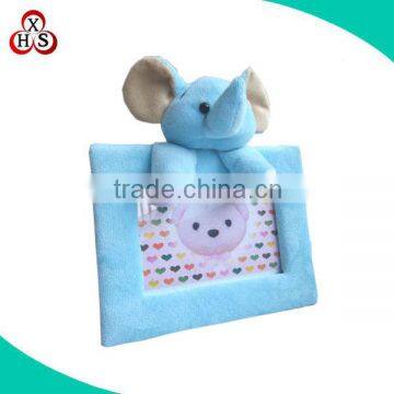 custom baby photo frame animal shaped plush photo frame