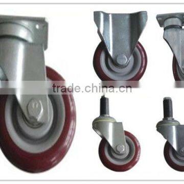 JY-302|zinc Plate Swivel Caster With Top Plate| Black Red Swivel Wheel for Trolleys