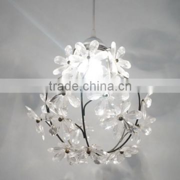 Modern Pendant Light Flower Clear Plastic Shade Decorative Hanging Pendant Light Restaurant Home Hotel Pendant Light