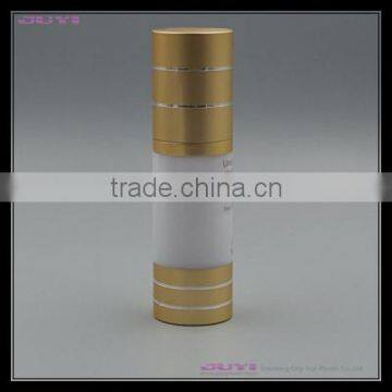 Gold Color Airless Pump Bottle Plastic Cosmetic 120ml Bottle Aluminum Cosmetic Packaging photo-3