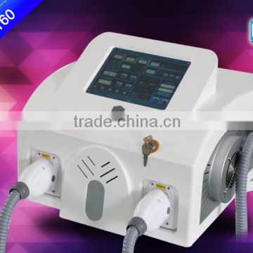 IPL ELIGHT SHR OPT Double Handle Hair Removal Machine 10 Different Language with CE and GOST-P