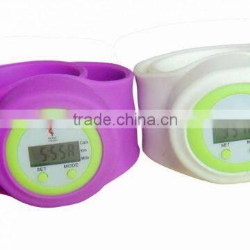 cheap promotional gift multifunction silicone bracelet wrist watch pedometer