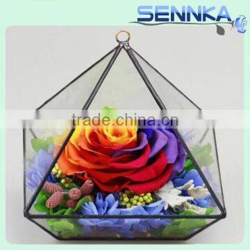 Japanese Handmade Preserved Rainbow Rose Home Decor