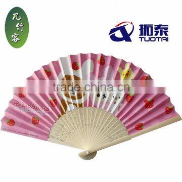 cheap paper bamboo fan for gift