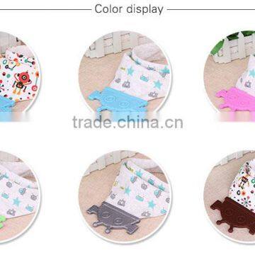 Kean Organic Pure Cotton Baby Bibs With Robot Teether photo-6