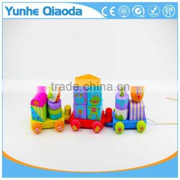 colorful Wood stocking Train Toys animal shape Blocks Education Gift