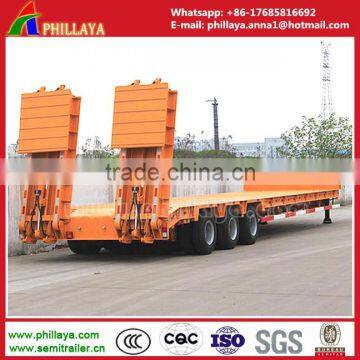 60 Ton Drop Deck/Step Deck Lowbed Semi Trailer for Heavy Equipment Use, 3 Axles Type photo-2