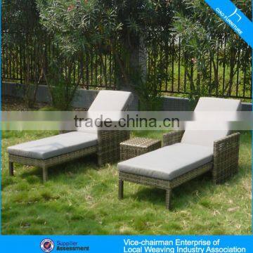 Leisure synthetic rattan furniture outdoor garden wicker chaise lounge