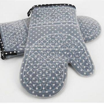 Double Layer Cotton Silicone Gloves for Baking Grill BBQ photo-5