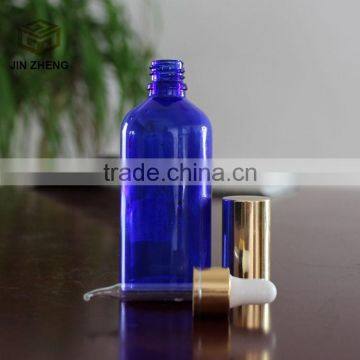 China 100ml Blue Color Essential Oil Glass Bottle With Droppers photo-3