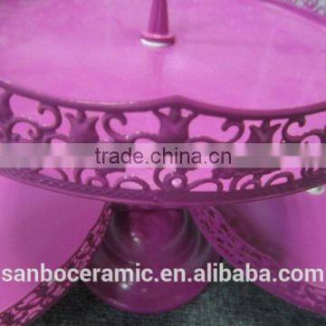 Factory Direct Price Two Tier Crystal Cake Stand Round Shape Metal Cake Stand photo-5
