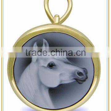 Custom decorative relief miniature resin horse head cameo