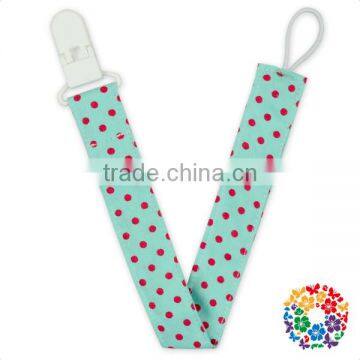 Elastic Loop Cotton Ribbon White Plastic Pacifier Clip photo-3