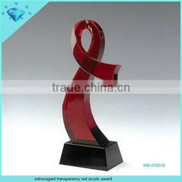 Extravagant transparency red acrylic award