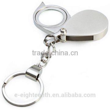 Foldable Folding Key Chain Keychain 8X Magnifier Loupe Glass Lens Pocket photo-2