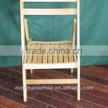 Natural Wood Slat Folding Chair for Sale photo-2