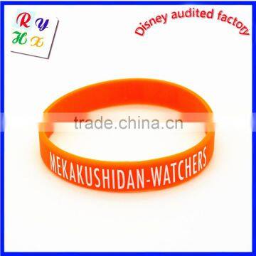 Factory direct sales eco-friendly fashion jewlery silicone bracelet stainless stain wristband