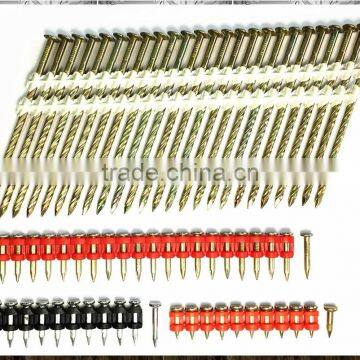 Factory High Quality Plastic Strip Nails/ 21-degree Plastic Coated Strip Nails photo-2