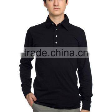 100% Cotton Jersey Long Sleeve Leisure Pocket Shirt Polo T-shirt photo-3