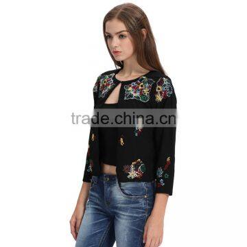 Latest Fashion Womens 2017 Jackets Custom Embroidery Designs photo-3