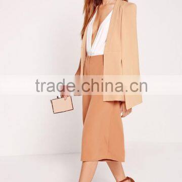 Women Chic Nude Cape Blazer Fashion Deisgn Cheap Price photo-3