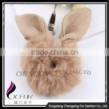 CX-E-02 Genuine Rabbit Fur Ear Lovely Elastic Hair Band