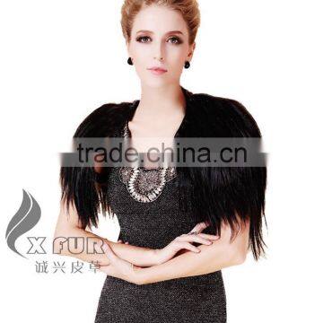 CX-B-19 Hot Sale Fashion Lady Women Mongolian Lamb Fur Shawl For Evening Dress photo-3