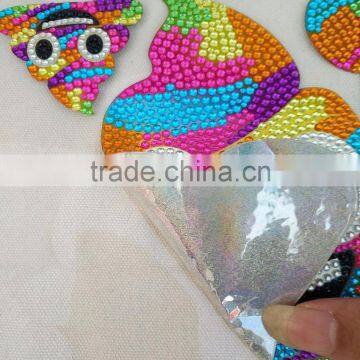 Lovely Cartoon Design Hologram Rhinestone Diamond Gem Crystal Sticker In Foot Grade photo-4