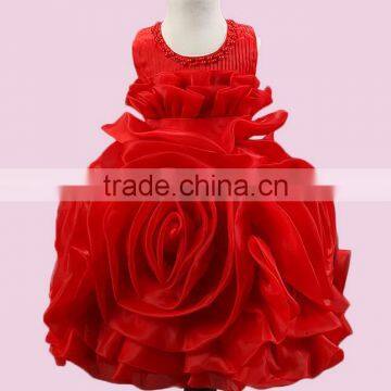 Hot Sale Little Girl Flower Shape Party Dress Lace Princess Kids Dress One Piece Prom Dress With Low MOQ photo-4