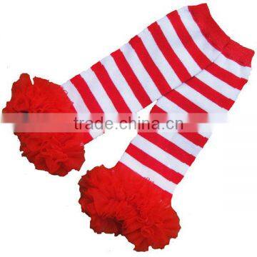 Christmas Baby Legging Warmers Stripe Ruffle Kids Leg Warmers