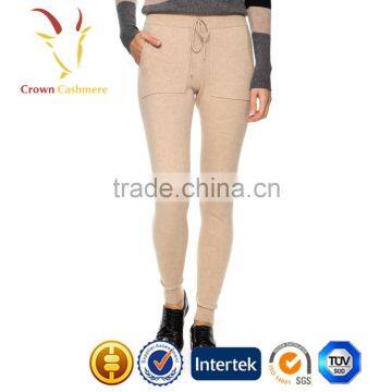 Pure Knitted Cashmere Women Pant Custom Jogger Pants