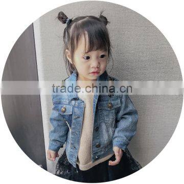 S17643A Autumn Kids Clothes Children Embroidered Denim Jacket photo-3