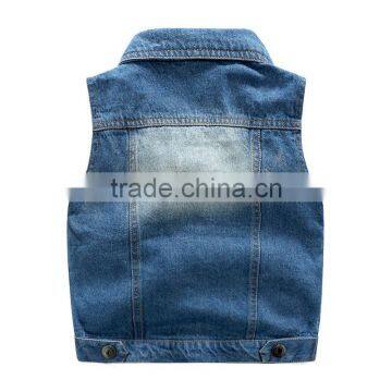 S33416W Boys Vest Denim Kids Cowboy Vest Waistcoat Sleeveless Jean Jackets photo-2