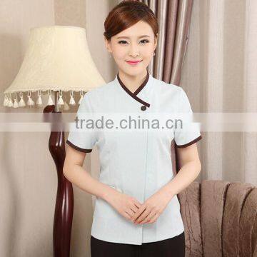 Best Price Summer Style Short Sleeve Perfect Fit Hotel Housekeeping Cleaning Uniforms Wholesale photo-2