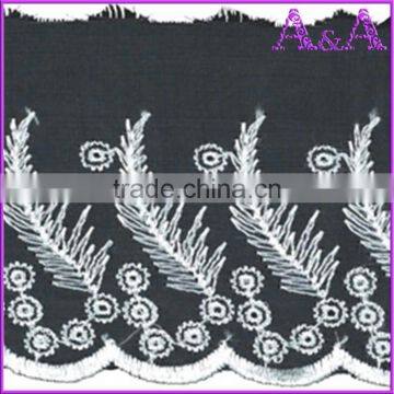 Swimming Wear Use Black Embroidery Organza Ribbon Lace photo-3