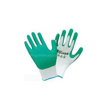 Green Nitrile Coated Polyester Safety Glove