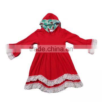 2017 latest dress designs cotton lace unique hoodie dress designer frocks for kids