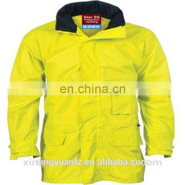 Hi Vis Orange 100%Polyester Waterproof Jacket