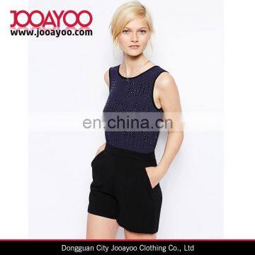 Fashion Womens SLeeveless Embellished Slim Fit Mini Jumpsuit Romper