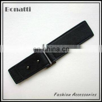 black leather metal toggle button