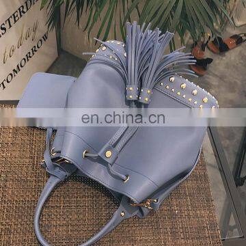 New fashion scrub locomotive rivet handbag for women