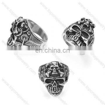 2017 elegant luxury expendables stainless steel skull rings made in China