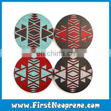 Various Color Round Shape Tea Cup Neoprene Coaster