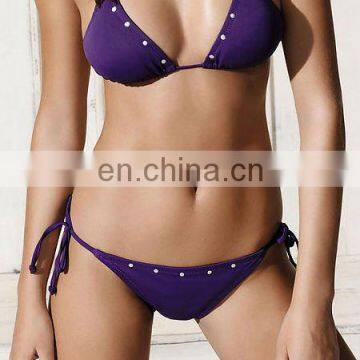 Rose Elastic satin Bikini Set For Girls