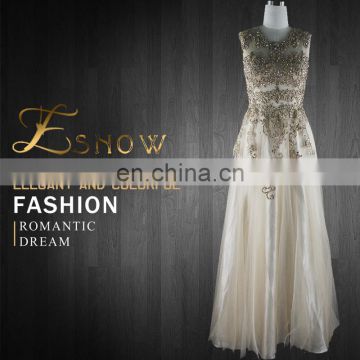 2016 New Design Yellow Floor Length Long Ball Gown Indian Off Shoulder Backless Evening Dress