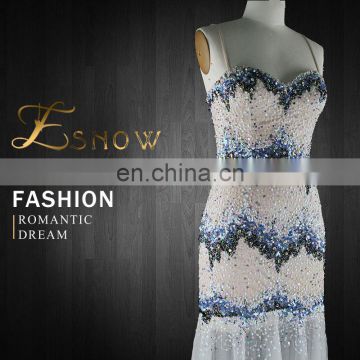 2016 Chaozhou Wholesale Graceful Beaded Mermaid Maxi Evening Dress for Lady