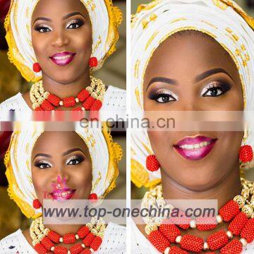 China suppliers nigerian party beads necklace set/african beads necklace /nigerian coral beads for wedding party